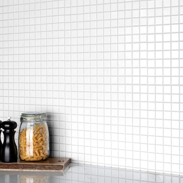 Simple White 1x1 Square Ceramic Mosaic Matte – Tilezz