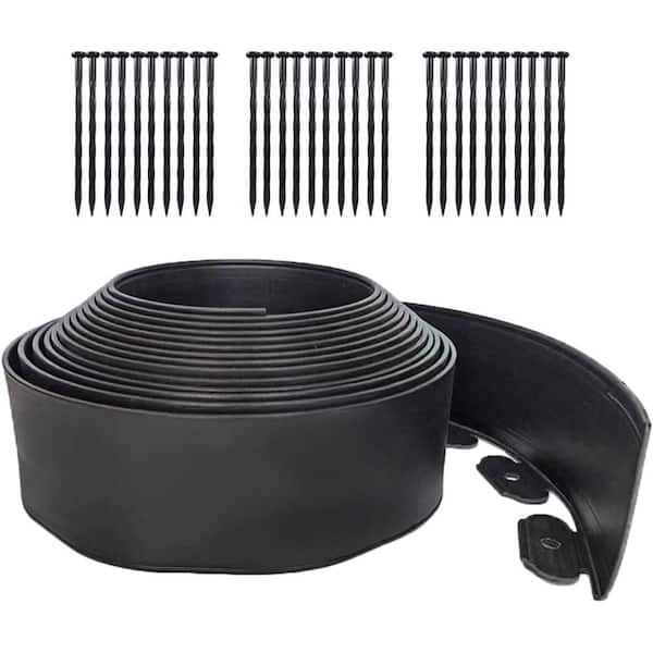 33 ft. x 4 in. Flexible Lawn Edging Kit with 30 Spikes for Garden Borders