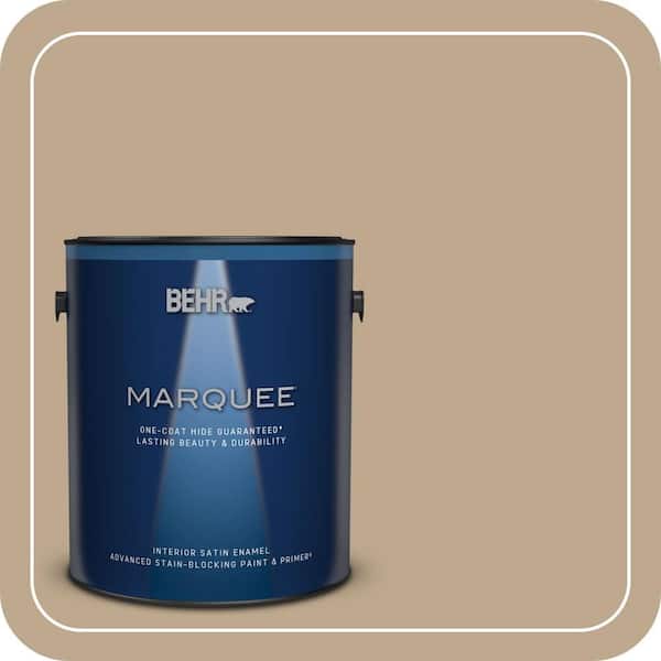 BEHR MARQUEE 1 gal. #MQ2-25 British Khaki One-Coat Hide Satin Enamel Interior Paint & Primer
