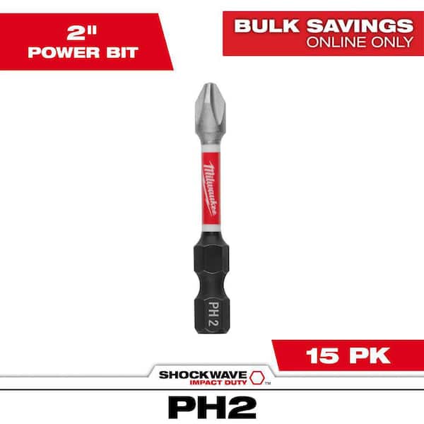 SHOCKWAVE Impact Duty 2 in. Phillips #2 Alloy Steel Screw Driver Drill Bit (15-Pack)