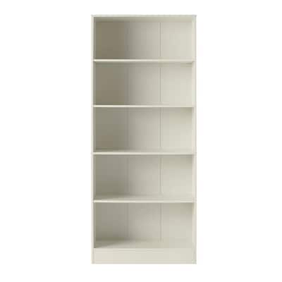 71 in. White Wood 5-Shelf Basic Bookcase with Adjustable Shelves