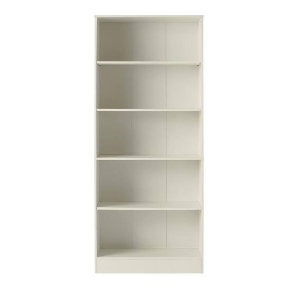 StyleWell 71 in. Off White 5-Shelf Basic Bookcase with Adjustable Shelves