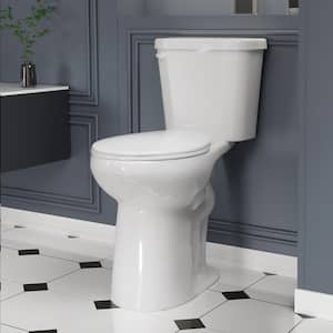 21 in. Tall 2-Piece Toilet 1.28 GPF High Efficiency Single Flush Round Toilet in White, High Toilets for Seniors
