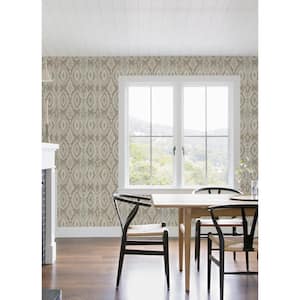 Villon Light Grey Ikat Paper Non-Pasted Textured Wallpaper