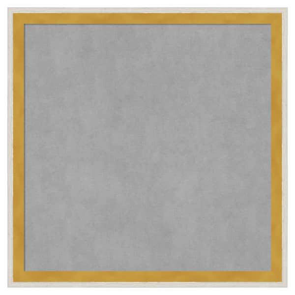 Amanti Art Paige White Gold 13 in. x 13 in Framed Magnetic Board