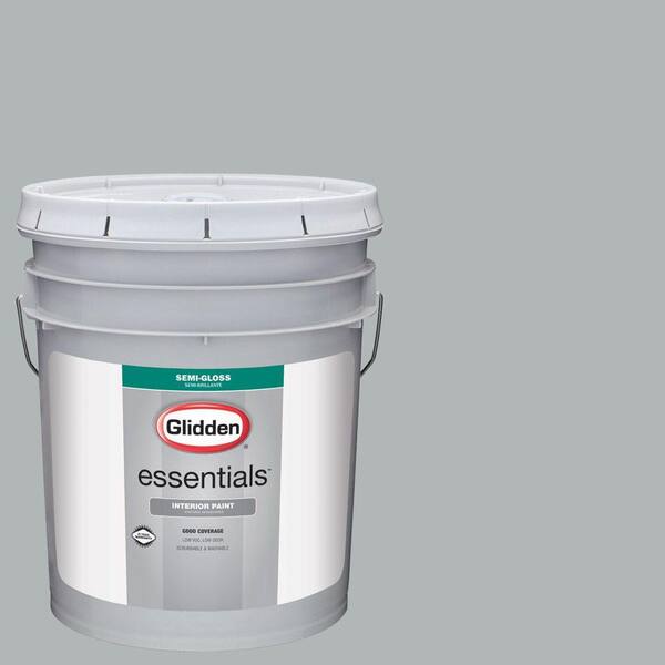 Glidden Essentials 5 gal. #HDGCN37 Medici Grey Semi-Gloss Interior Paint