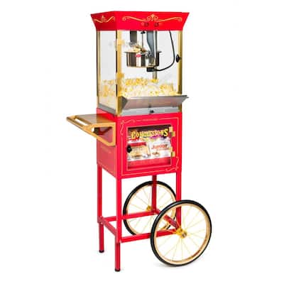 Elite Deluxe 8 oz. Kettle Popcorn Trolley in Red-EPM-400 - The Home Depot