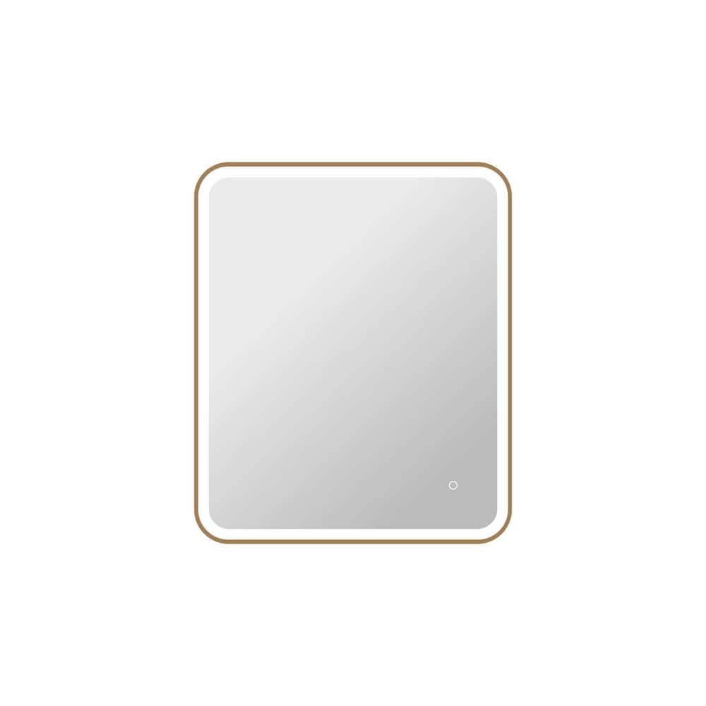 30 in. W x 36 in. H Rectangle Framed LED Wall Mirror in Satin Gold price history on PriceWatchPro