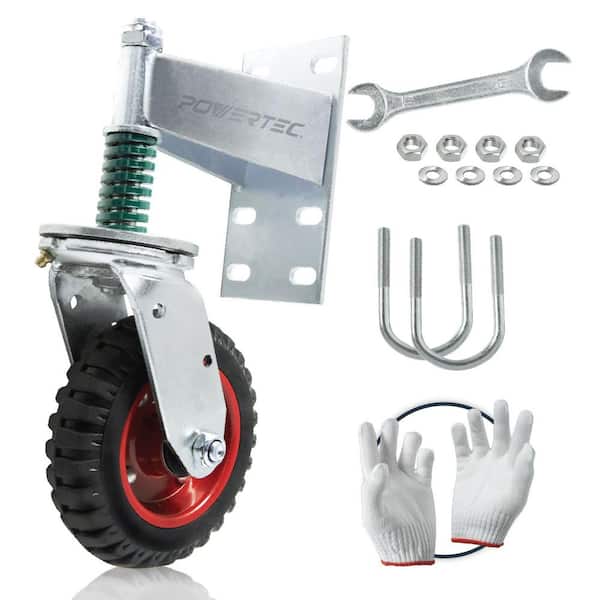 6 in. Spring-Loaded Gate Wheel with 500 lbs Load Capacity, Swivel Wheel with Mounting Hardware