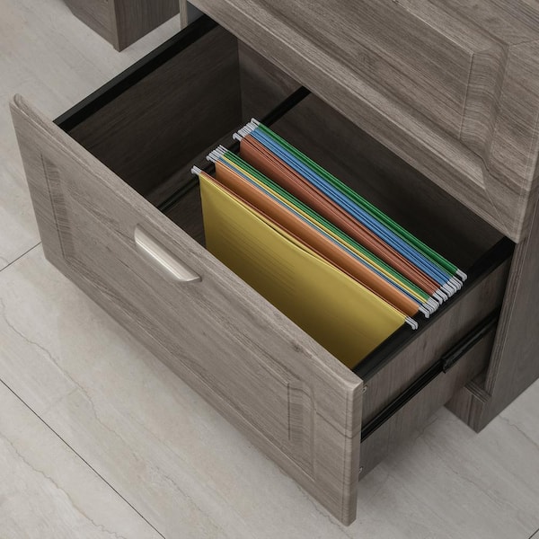 HOMCOM Lateral File Chest Cabinet Wooden Documents Storage with 2 Drawers 
