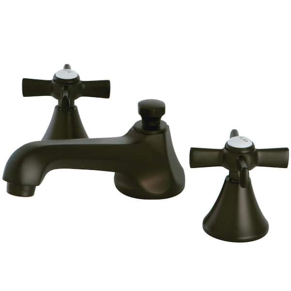 Kingston Brass Millennium 2-Handle 8 in. Widespread Bathroom Faucets with Brass Pop-Up in Oil Rubbed Bronze