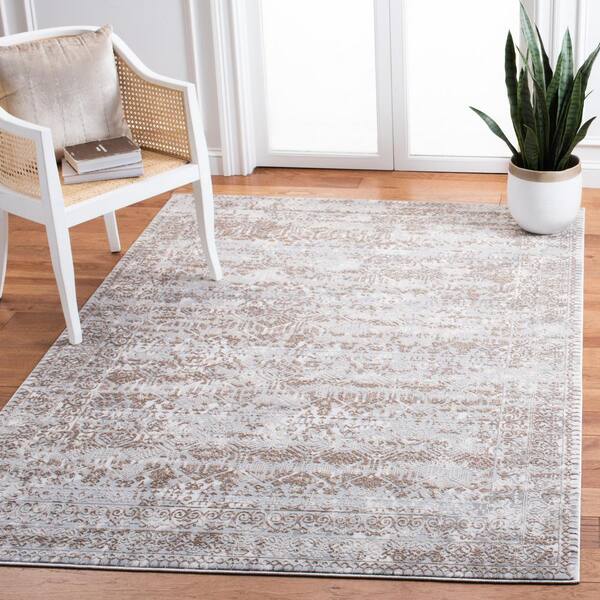 SAFAVIEH Alhambra Gray/Brown 5 ft. x 8 ft. Floral Distressed Area