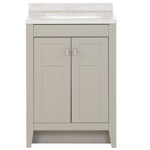 Bladen 24.5 in. W x 18.75 in. x 37.6 in. H Vanity in Gray with Solid Surface Vanity Top in Polar Gray with White Sink