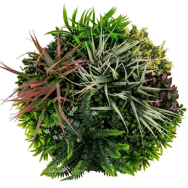 20 in. x 20 in. Green Artificial Art Foliage Hedge Panel for In-Outdoor Decor (2 Packs)