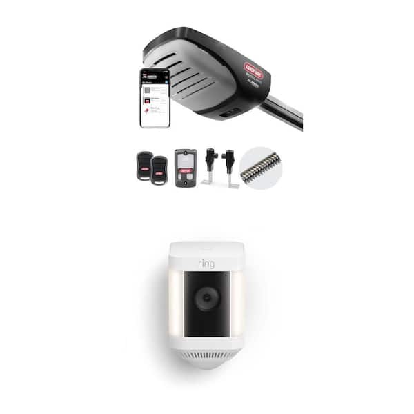 Signature Series 2 HPc Garage Door Opener with Remotes (3-Button) and Spotlight Cam Plus Wi-Fi Security Camera