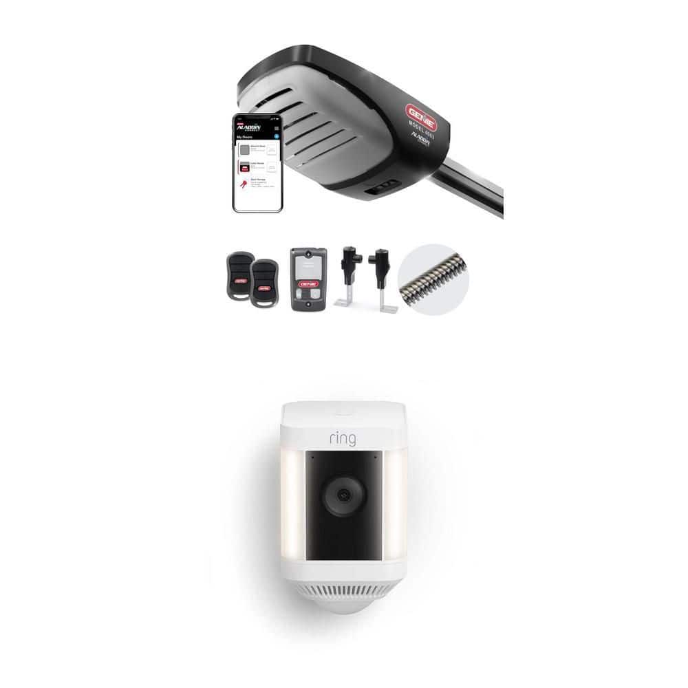 Signature Series 2 HPc Garage Door Opener with Remotes (3-Button) and Spotlight Cam Plus Wi-Fi Security Camera
