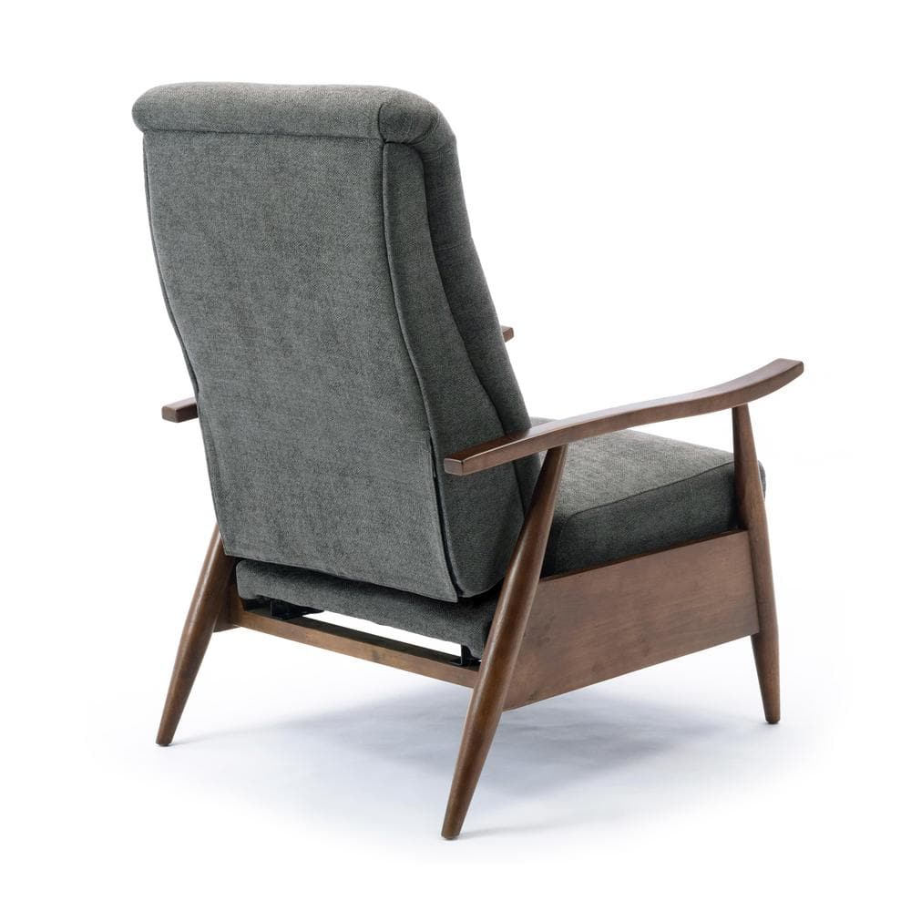 Soren Charcoal and Chestnut Mid-Century Modern Recliner