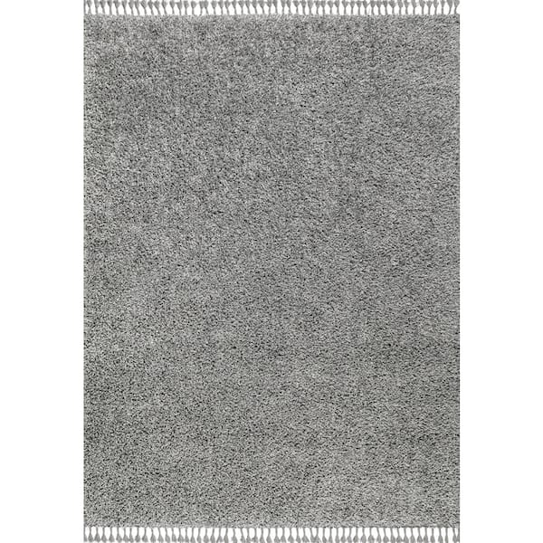 Mercer Shag Plush Tassel Charcoal 3 ft. x 5 ft. Area Rug