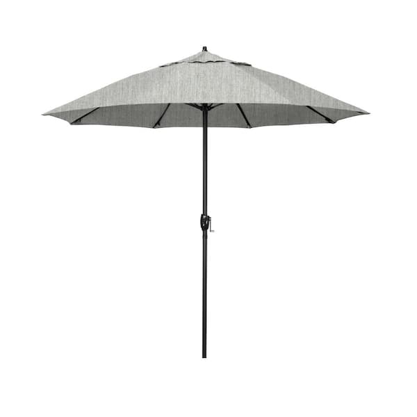 California Umbrella 7.5 ft. Bronze Aluminum Market Patio Umbrella with Fiberglass Ribs and Auto Tilt in Granite Sunbrella