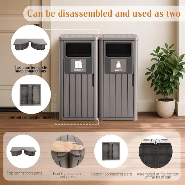 Ama pear Gray 44 Gal. Waterproof Resin Deck Box, All-Weather