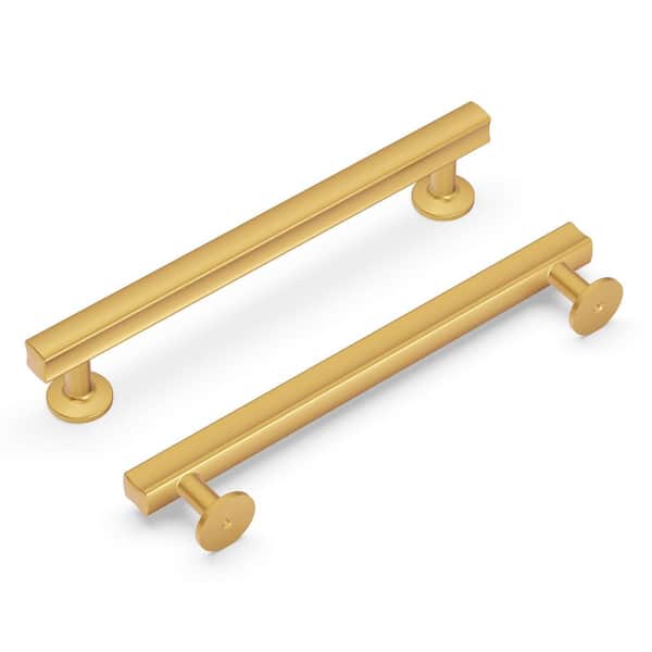 HICKORY HARDWARE Woodward 6-5/16 in. (160 mm) Center-to-Center Brushed Golden Brass Cabinet Pull (10-Pack)