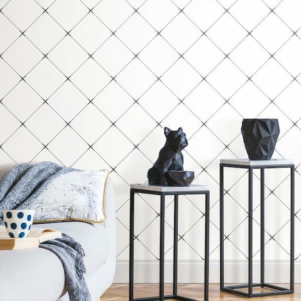 28.29 sq. ft. Diamond Tile Geo Peel and Stick Wallpaper