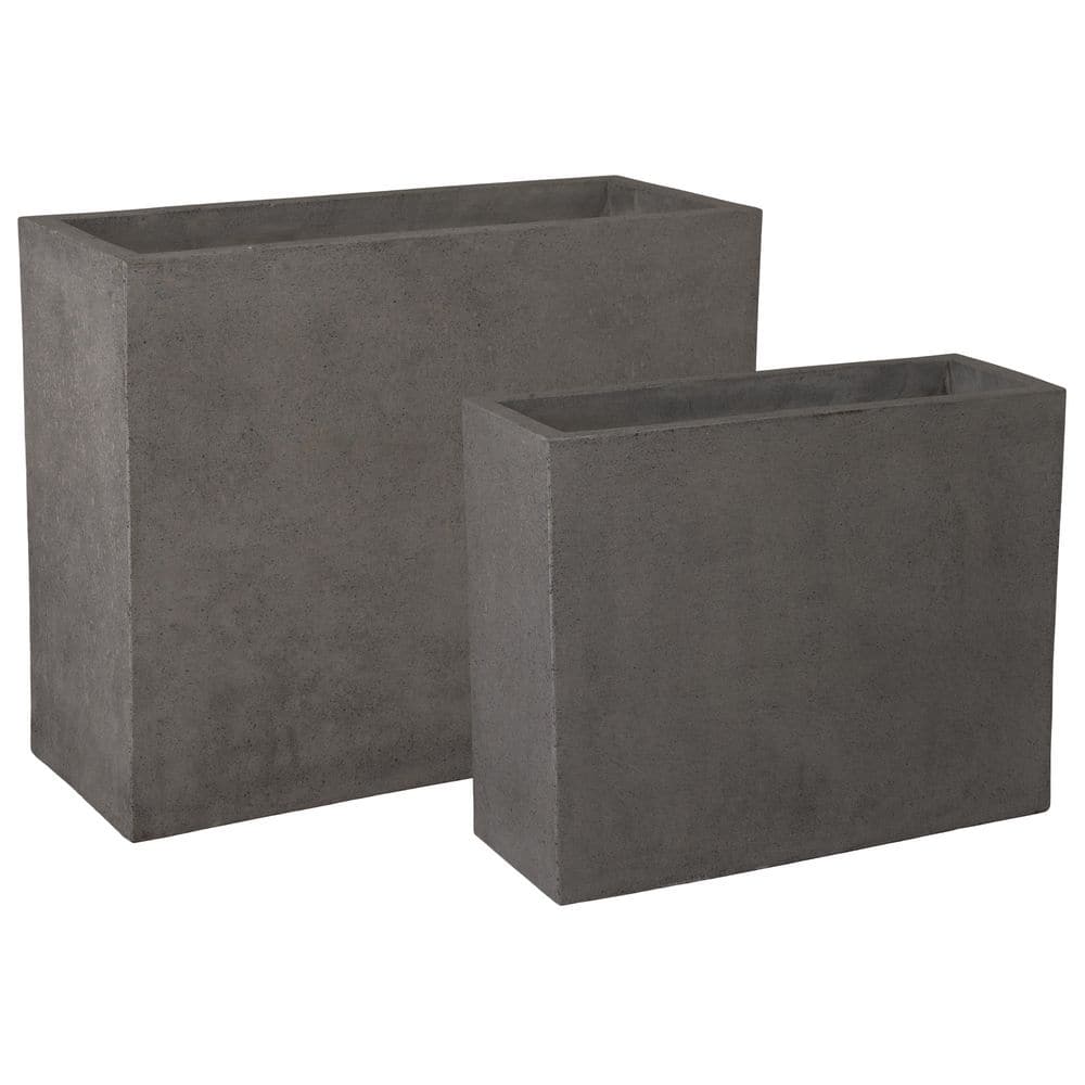Septa 26 in., 31.5 in. H Terrazzo Gray Terrazzo Rectangle Planters with Drainage Hole (Set of 2) price history on PriceWatchPro