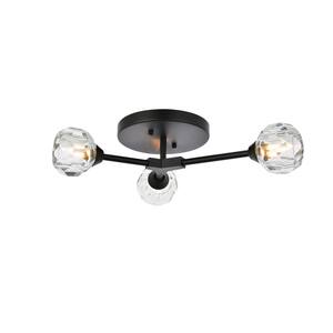 CANARM Flora 16 in. 3-Light Matte Black Flush Mount IFM640B16BK - The ...