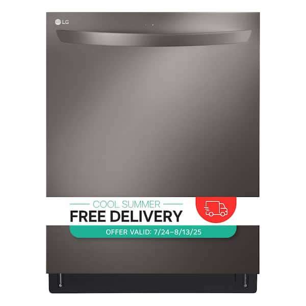 24 in. in PrintProof Black Stainless Steel Top Control Dishwasher with TrueSteam, QuadWash and Dynamic Dry