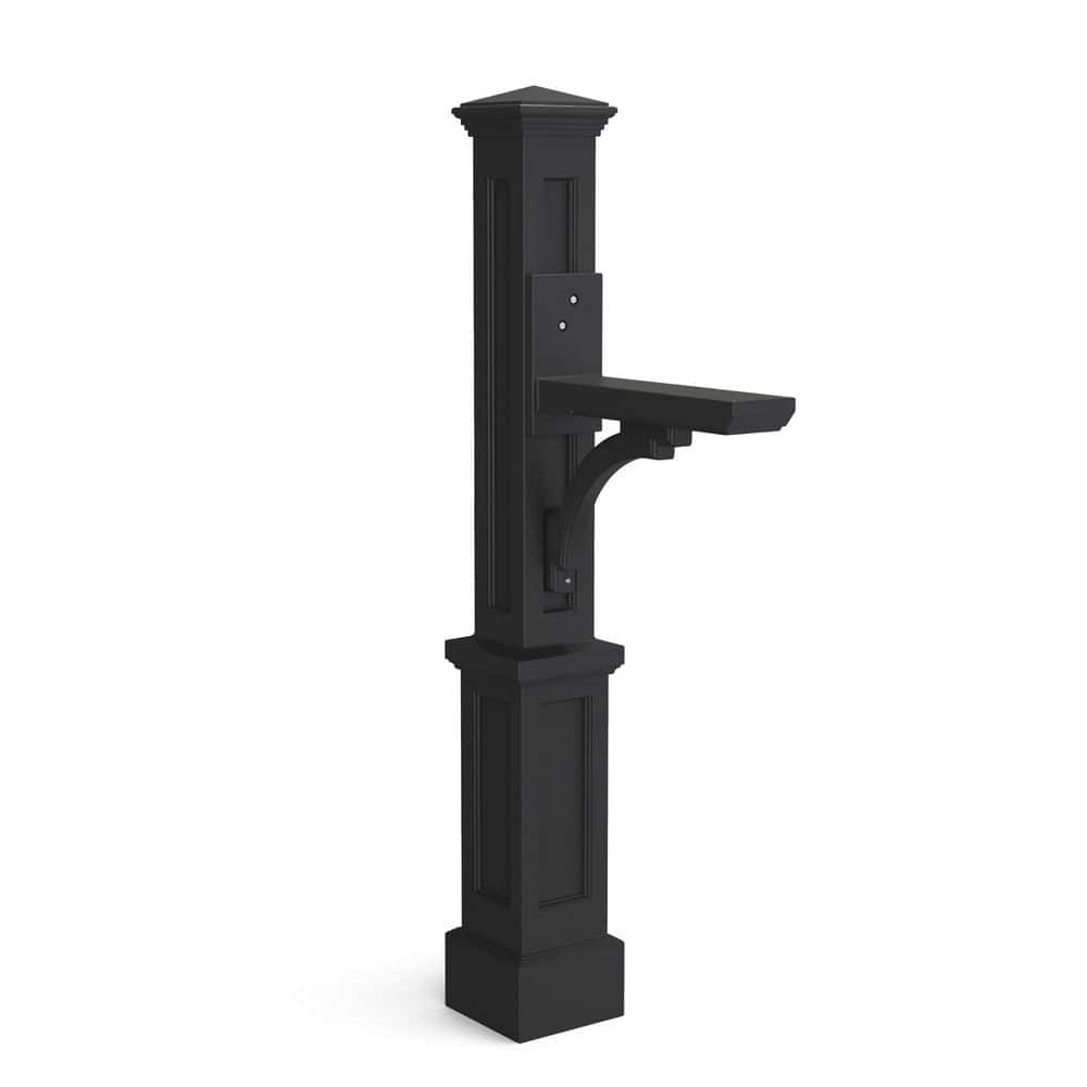 Newport Black Polyethylene Mail Post with Arm