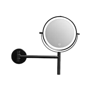 8 in. W x 13.4 in. H Round Stainless Steel Framed 1X/10X Double-Sided and 360° Swivel Wall Bathroom Vanity Mirror