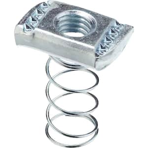 1/4 in. Strut Channel Spring Nut Coupling, Electro-Galvanized Strut Channel Nuts for A, C-Series Steel Channels, 5-Pack