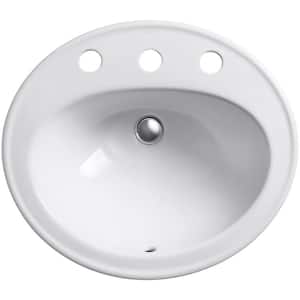 Pennington 20-1/4 in. Drop-In Vitreous China Bathroom Sink in White with Overflow Drain