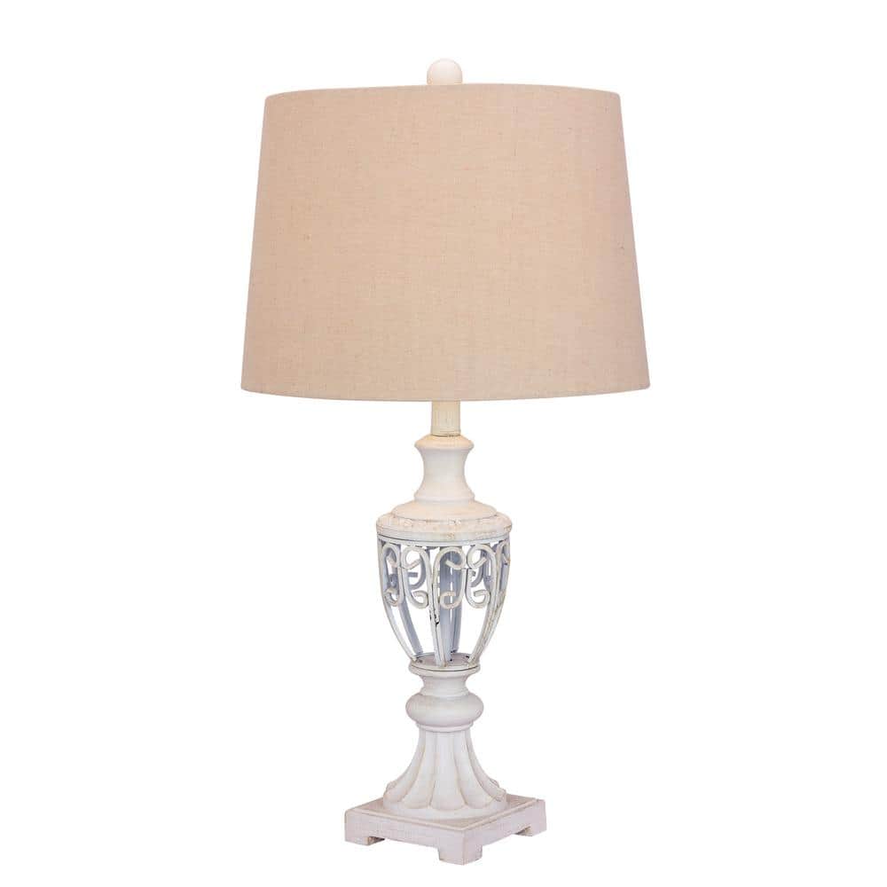 Fangio Lighting Martin Richard 27.5 in. Antique White Table Lamp W1609AWH The Home Depot