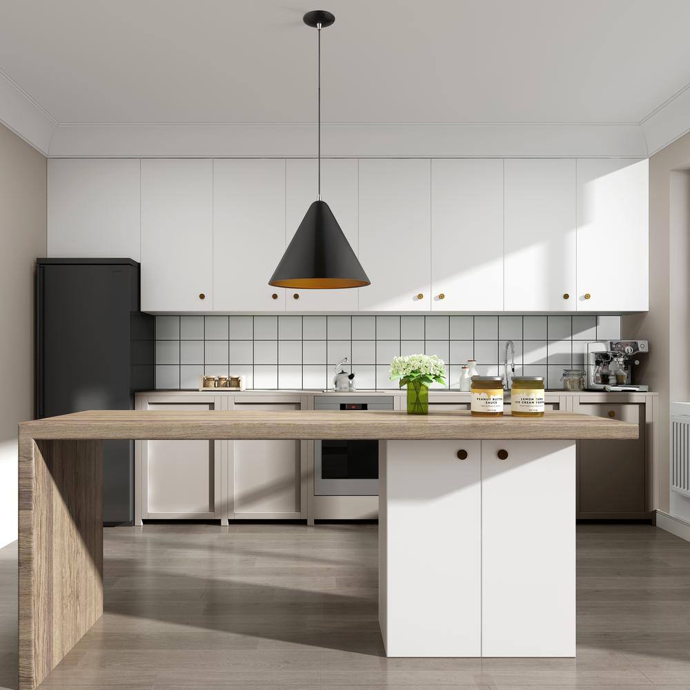 Contemporary Mini Pendant Light with Gold Interior & Shiny Black Exterior