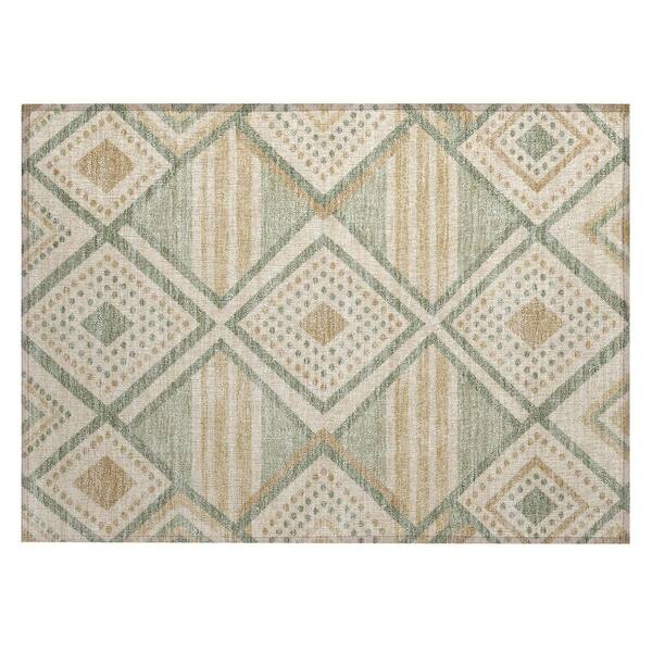 Chantille Machine Washable Indoor/Outdoor Abstract ACN3128 Mint 3 ft. x 4 ft. Area Rug
