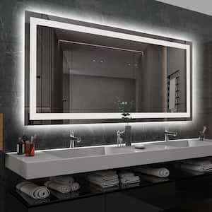 Edison 60 in. W x 35 in. H Frameless Rectangular LED Light Bathroom Vanity Mirror