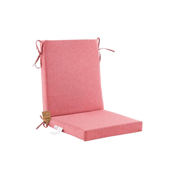 BLISSWALK Outdoor Patio Dining High Back Chair Cushions with Removable Cover, Chair Seat Cushion 42" L x 21" W x 3" H, Repture Red