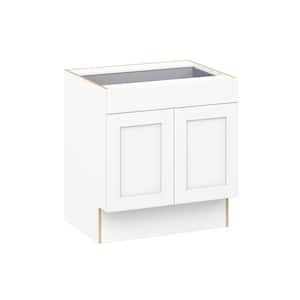 Milton 30 in W x 24 in D x 32.5 in. H Assembled Shaker Accessible ADA Base Kitchen Cabinet in Bright White with Drawer