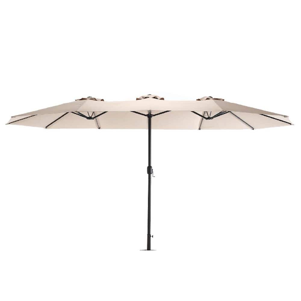 Hot Seller 14.8 ft. Steel Crank Mechanism Double Sided Patio Umbrella Recta