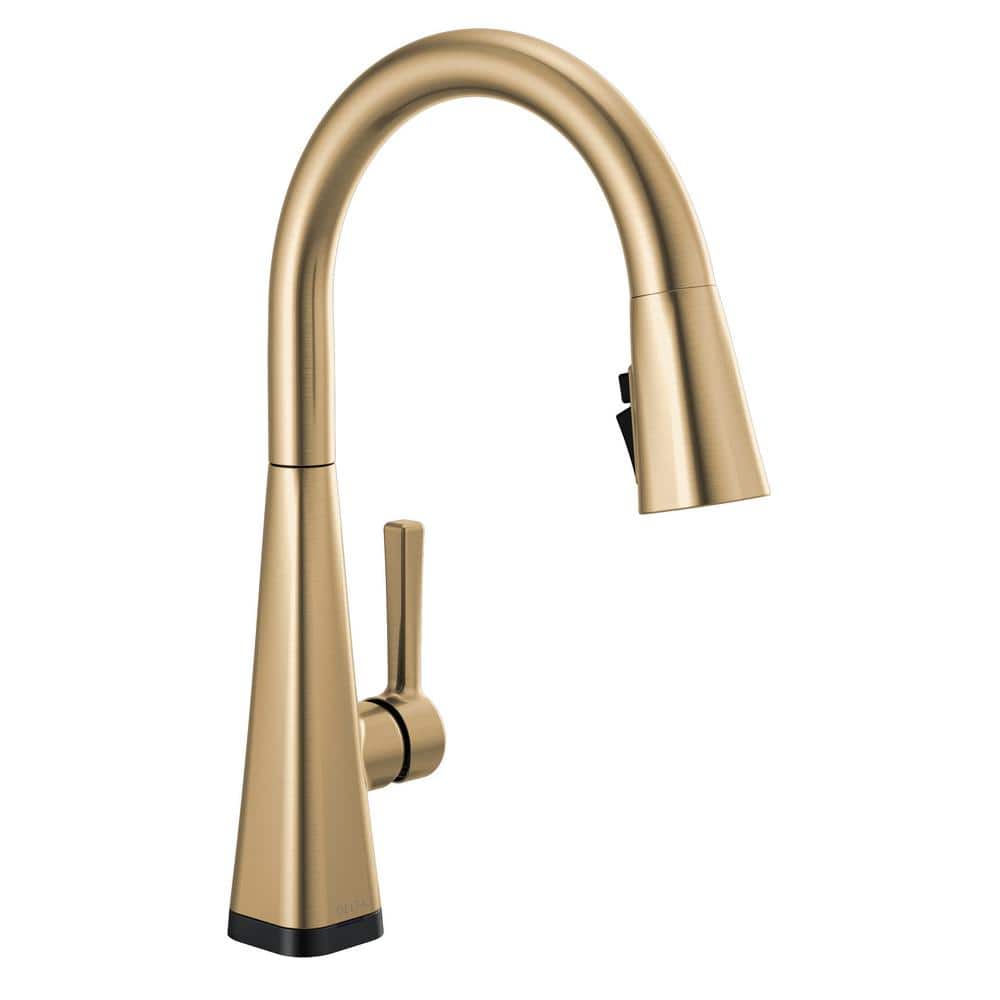 Champagne Bronze Touch-Control Kitchen Faucet with Pull-out Spray