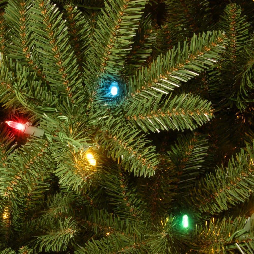 6.5 ft Green Slim Fir Christmas Tree with Multicolor Lights