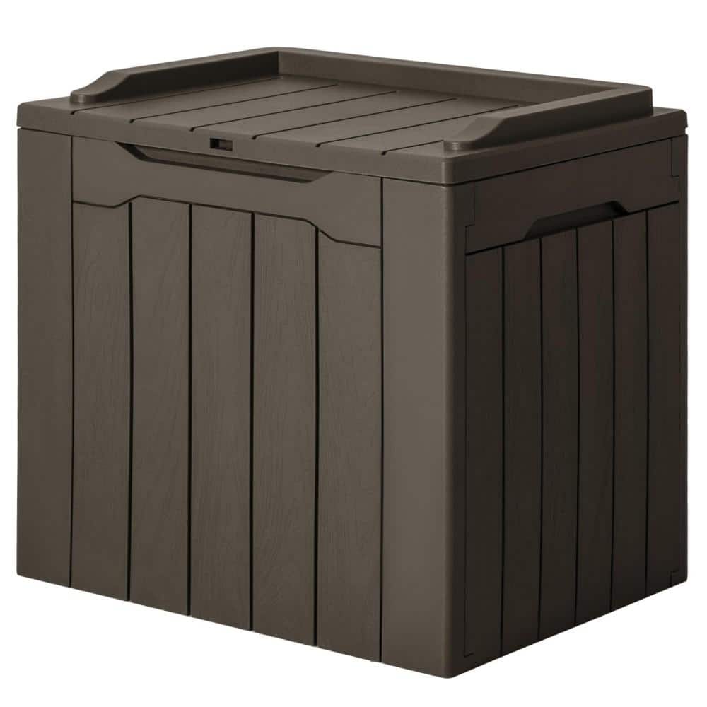 31 Gal. Brown Resin Outdoor Deck Box with Lockable Lid and Armrests price history on PriceWatchPro