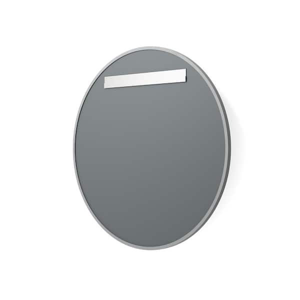 Better Bevel 36 in. W x 36 in. H Rubber Framed Round Bathroom Vanity Mirror in Grey