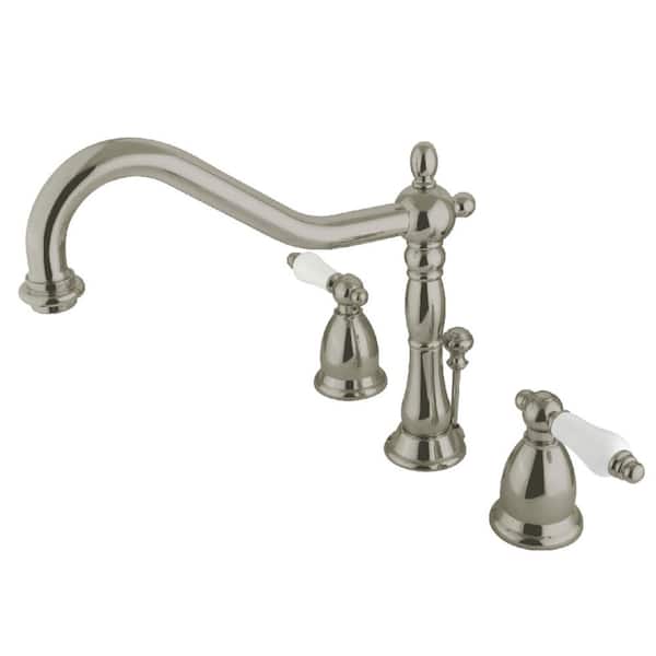 Kingston Brass Heritage 8 in. Widespread 2-Handle Bathroom Faucet in Brushed Nickel
