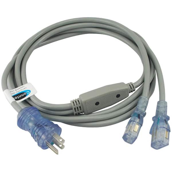 Conntek 10 ft. 18/3 10 Amp Hospital/Medical Grade Green Dot Power Cord NEMA 5-15P to (2) IEC C13 (IT/CPU/Server End)