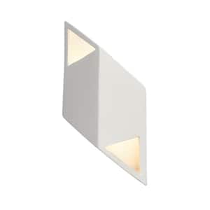 Ambiance Small Rhomboid 12-Watt Bisque Integrated LED Ceramic Wall Sconce