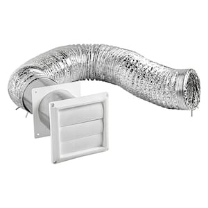 4 in. x 8 ft. UL 2158A Transition Duct Louvered Vent Kit