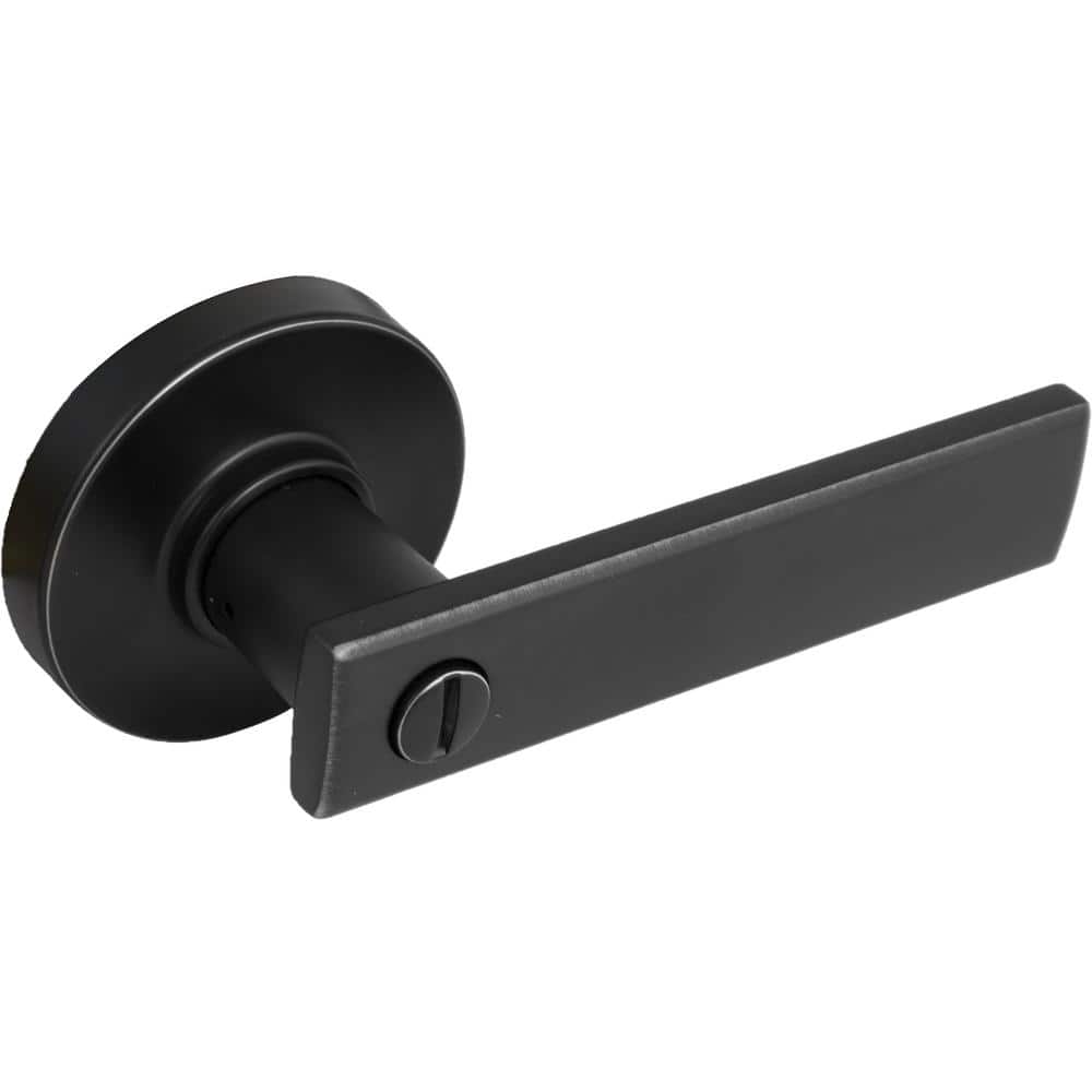 Westwood Matte Black Bed/Bath Door Handle with Round Rose