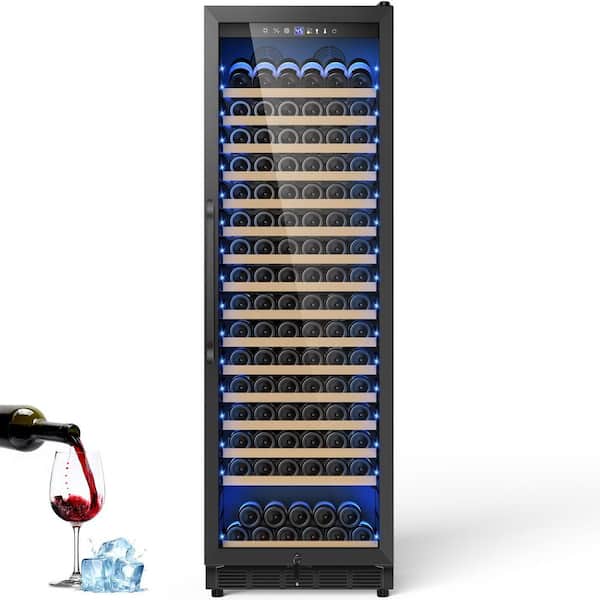 23.54 in. Touch Control Cellar Cooling 190-Bottles Wine Cooler Fridge with Removable Shelves and LED Lighting in Black